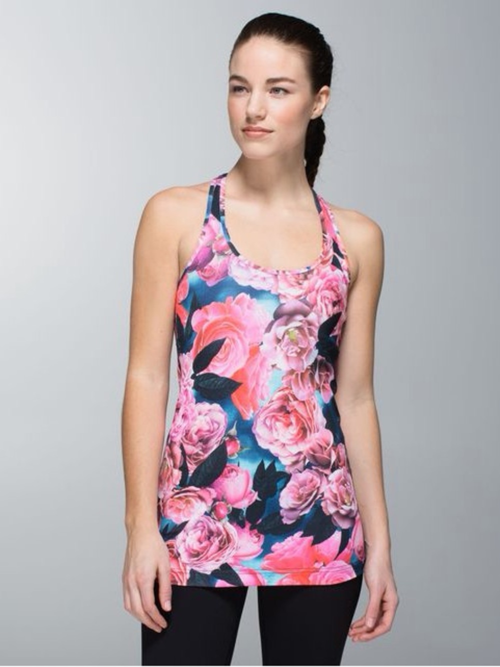 Lululemon Cool Racerback CRB Floral Tank Top in Pink Secret Garden Size 10